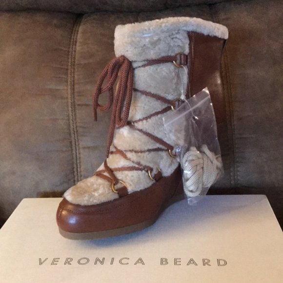 LAST PAIR! new VERONICA BEARD Leather Elfred Wedge Boots Hazel 9J6 - Picture 5 of 9